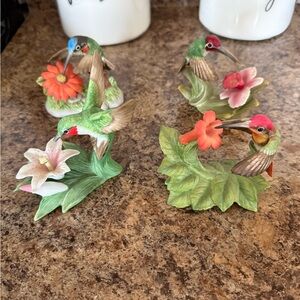 Hummingbird Figurines with Flowers
